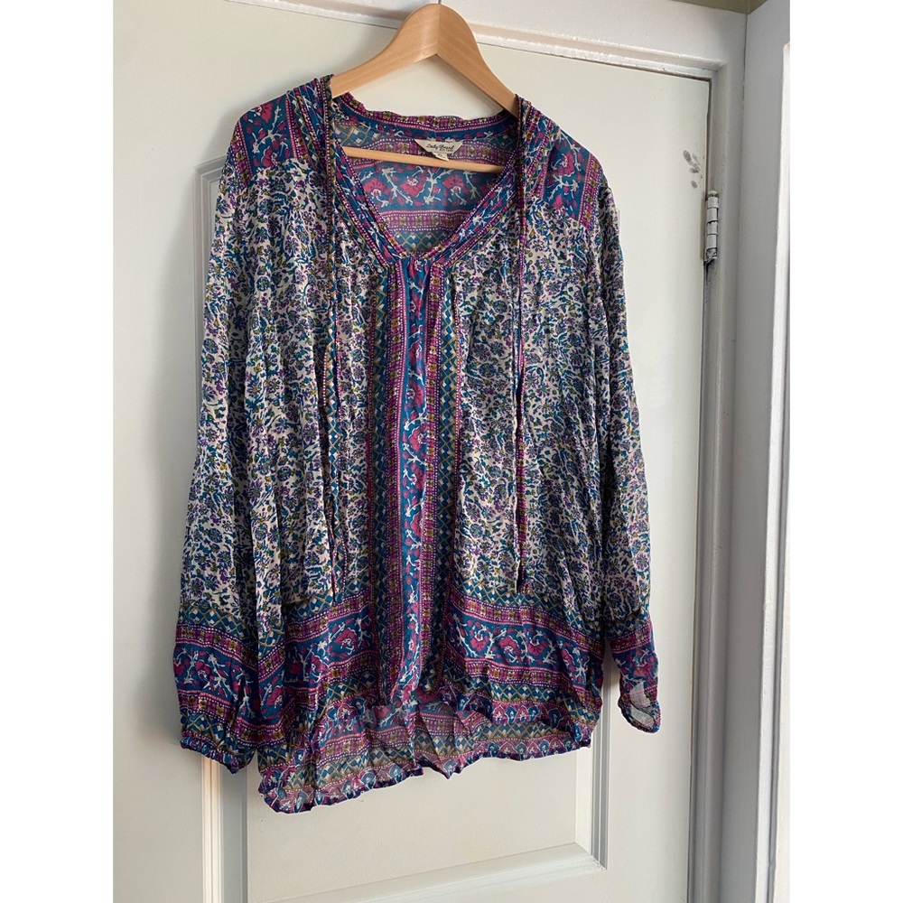 Lucky Brand boho peasant shirt. Size XL